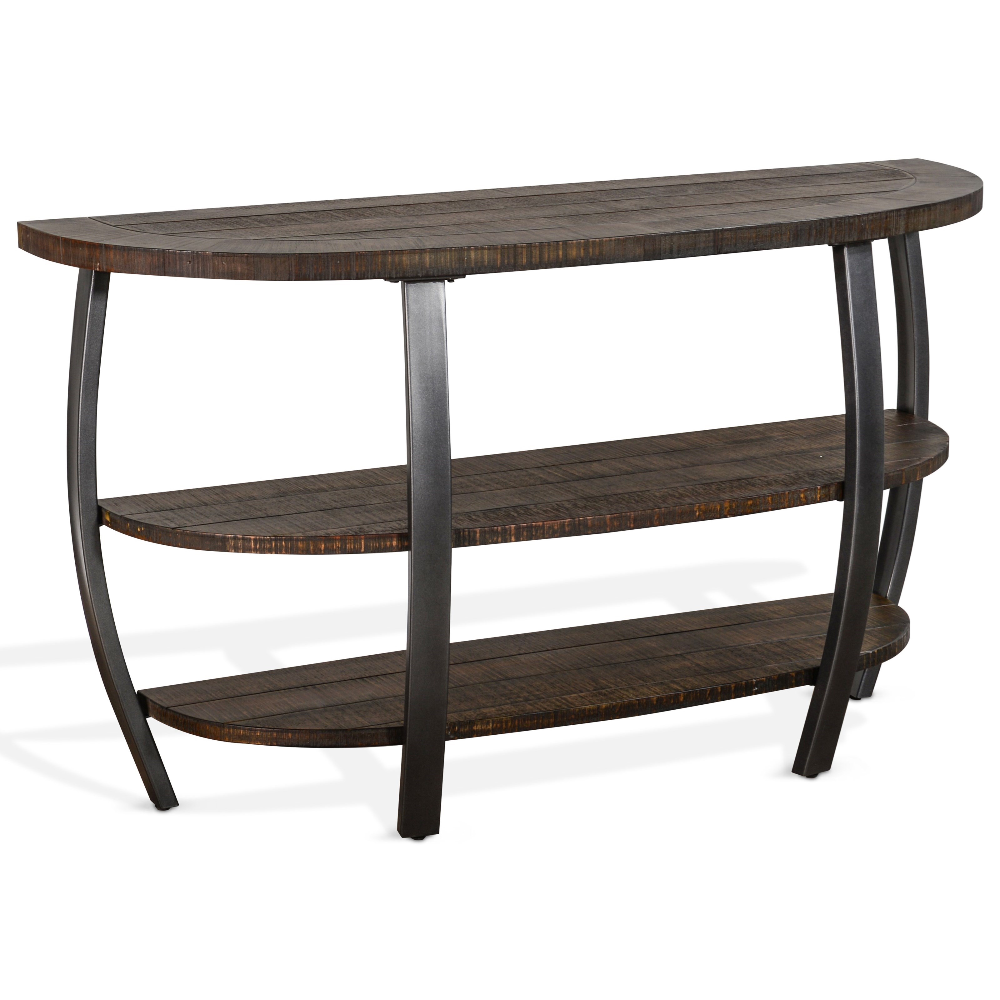 Sunny Designs Homestead HalfRound Sofa Table with 2 Shelves Conlin's